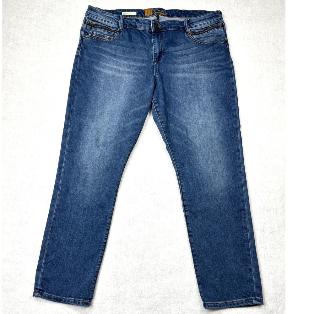 KUT from the Kloth Emma Ankle Skinny Jeans Womens 16 Medium Wash Stretch Denim